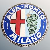 A cast iron wall plaque, Alfa Romeo.