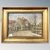 Danish school : study of a building, oil on canvas,