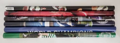 Sealed Football and racing car posters.