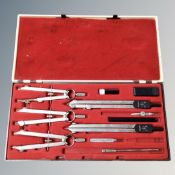 A German Intertech precision drawing set in box.