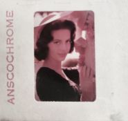 Vintage 1960's 35mm negative of Natalie Wood in large summer brimmed hat.