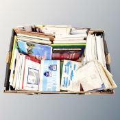 A box of mid century and later car manuals and books to include Ford, Honda, Hillman, Volvo, Fiat,