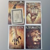 Marvel Origin The True Story of Wolverine, hard backed volume signed by Paul Jenkins, Andy Kubert,