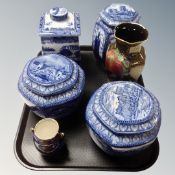A tray of four Ringtons Maling ware caddies,