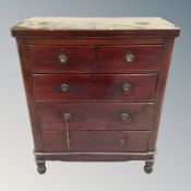 A Victorian five drawer chest