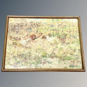 John Falconar Slater (1857-1937) Chickens beside a coop, watercolour, signed lower-right,