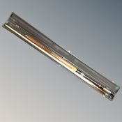 A Michaels traditionals three piece hand spliced snooker cue in case with extension