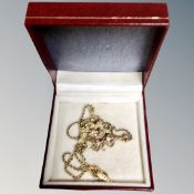 A boxed Attwood & Sawyer necklace in floral with pink stones