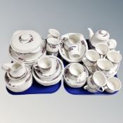 Two trays of Royal Doulton Autumn Glory tea and dinner ware