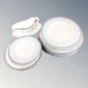 Twenty-five pieces of Wedgwood Quadrants bone china dinner ware