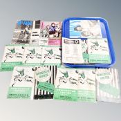 A tray of 1960's Newcastle United home programmes, four testimonial programmes, Jackie Milburn,