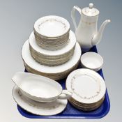 Forty-three pieces of Royal Worcester Gold Chantilly bone tea and dinner china