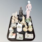 A tray of mining figure, Liliput cottages,