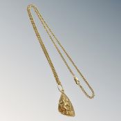 A 9ct gold St Christopher pendant on chain CONDITION REPORT: 18.