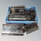 A crate containing radio cassette player, In-car CD player,