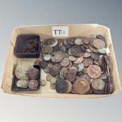A box of ancient coins