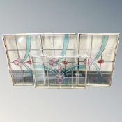 Four contemporary stained glass windows