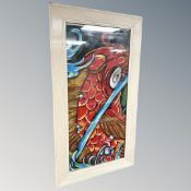 Brian Foggett (Contemporary) : Rooster, oil on canvas, 74 cm x 34 cm,