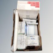 A box of Nintendo Wii, accessories,