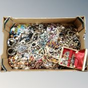 A box of a good assortment of costume jewellery