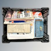 An interesting collection of vintage road maps, sporting programmes relating to local cricket, golf,