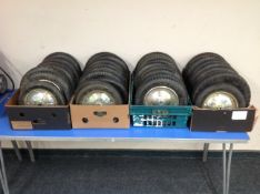 Four boxes of assorted sack barrow wheels