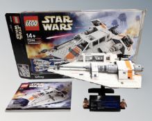 A Lego Star Wars 75144 Ultimate Collector's Series Snow Speeder, with mini figures,