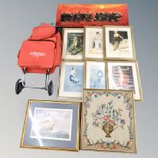 A collection of pictures and prints, set of six Schweppes advertising prints in gilt frame,