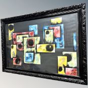 Brian Foggett (Contemporary) : Polychrome shapes, oil on canvas,