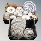 A box and crate of extensive Alfred Meakin tea and dinner service together with further Meakin