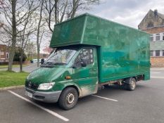 A Mercedes Sprinter 311 CDI LWB Luton van, registration NJ03 JTY, 2151 cc, diesel, manual,