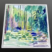 E Svitzer : Forest, oil on canvas, 50 cm