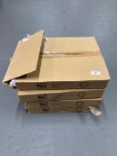 Four boxes of white disposable swing bin