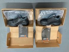 Two pairs of Goliath safety shoes, both