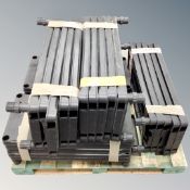 Five sets of plastic multi-purpose shelves.