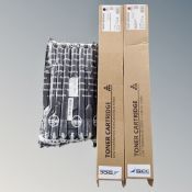 A Samsung Fuser unit in bubble bag, together with two toner cartridges, black and magenta, boxed.