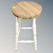 A painted pine farmhouse stool.