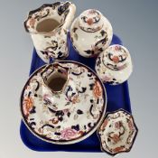 A tray of eleven pieces of Masons Mandalay cabinet china