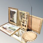 A 20th century Scandinavian angle poise lamp, a set of three graduated wicker baskets,