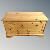 A Regent pine blanket box.