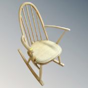 An Ercol elm rocking chair