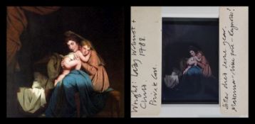 A negative of Joseph Wright of Derby's (1734-1797) 1788 painting 'Lady Wilmot and her child'.