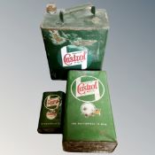 Three vintage Castrol motor oil and gear oil cans