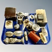 A tray of table lighters