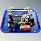 A Mamod steam engine with wagon (as found)