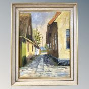 Danish School : Path to coast, oil on canvas,