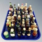 A tray of alcohol miniatures