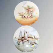 Two Royal Doulton wall plaques - Rustic England and Home Waters