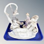 A tray of Nao figure - lady reclining,