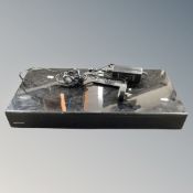 An Orbitsound speaker with lead and remote